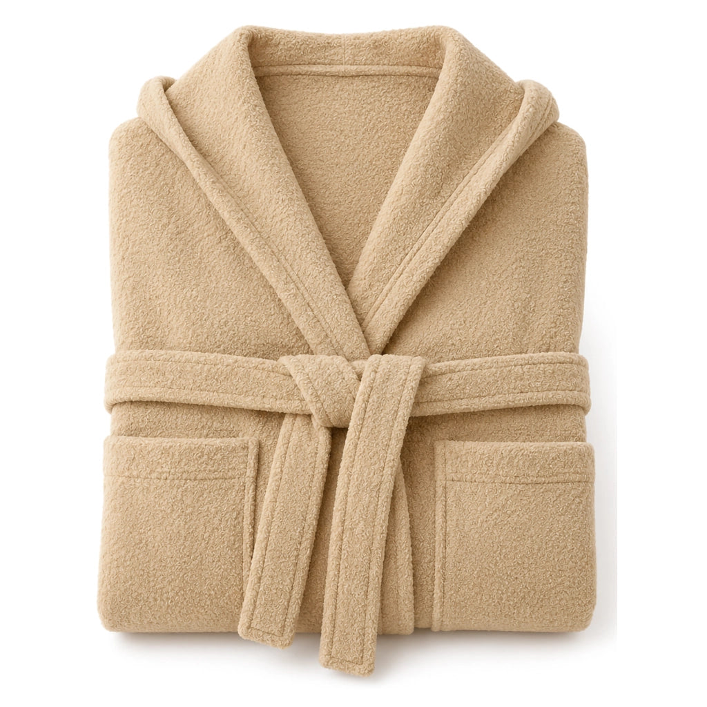 Satofa, Accappatoio 100% Cotone con Cappuccio, Bianco Crema