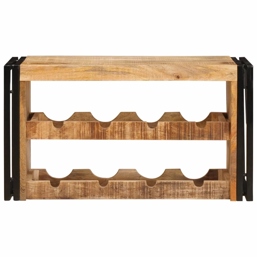 Portabottiglie 80 x 45 x 33 cm Legno di Mango Grezzo Massiccio