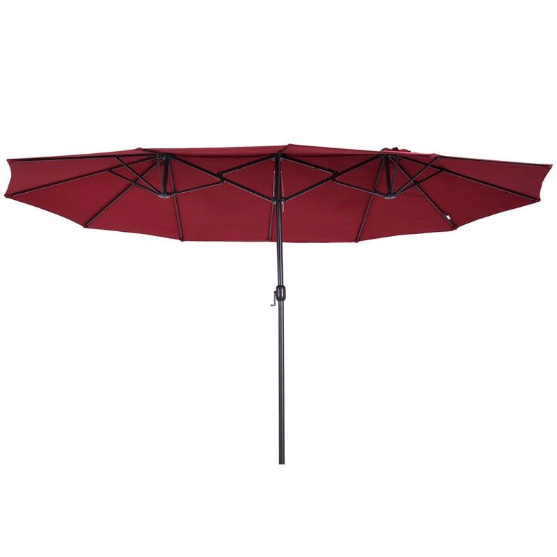 OMBRELLONE DOPPIO TETTUCCIO DA ESTERNO 460 X 270 X 240 ROSSO VINO