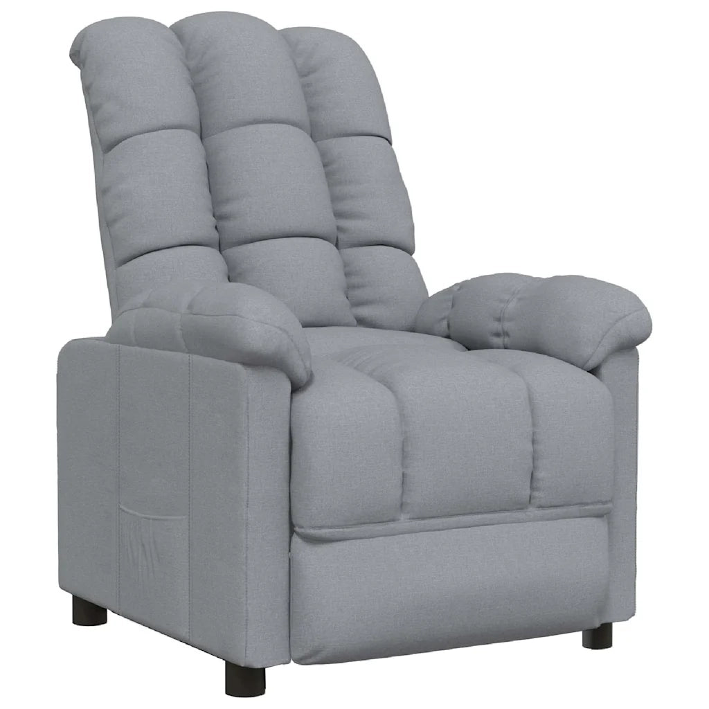 Divano Sedia-Poltrona Reclinabile in Tessuto Grigio Chiaro 171397