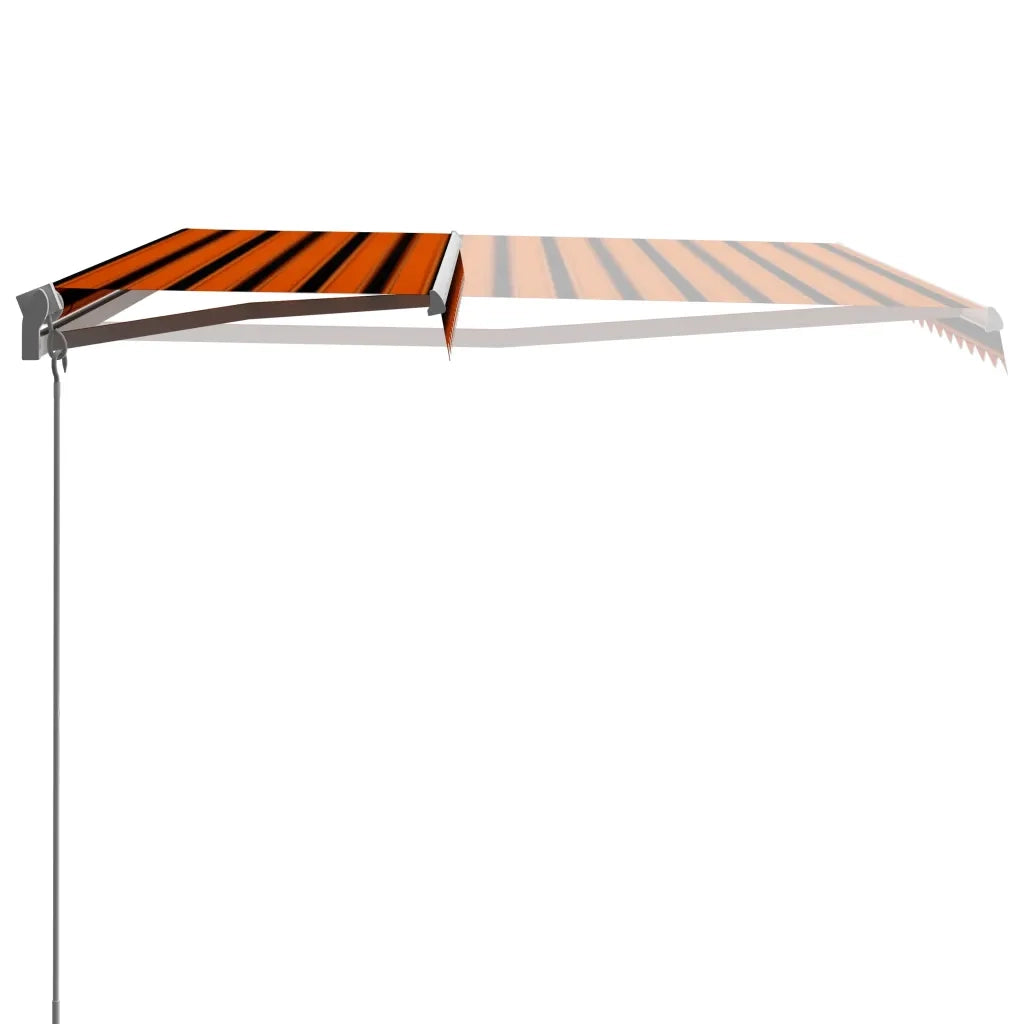 Tenda da Sole Retrattile Manuale 450x300 cm Arancione e Marrone 3051219