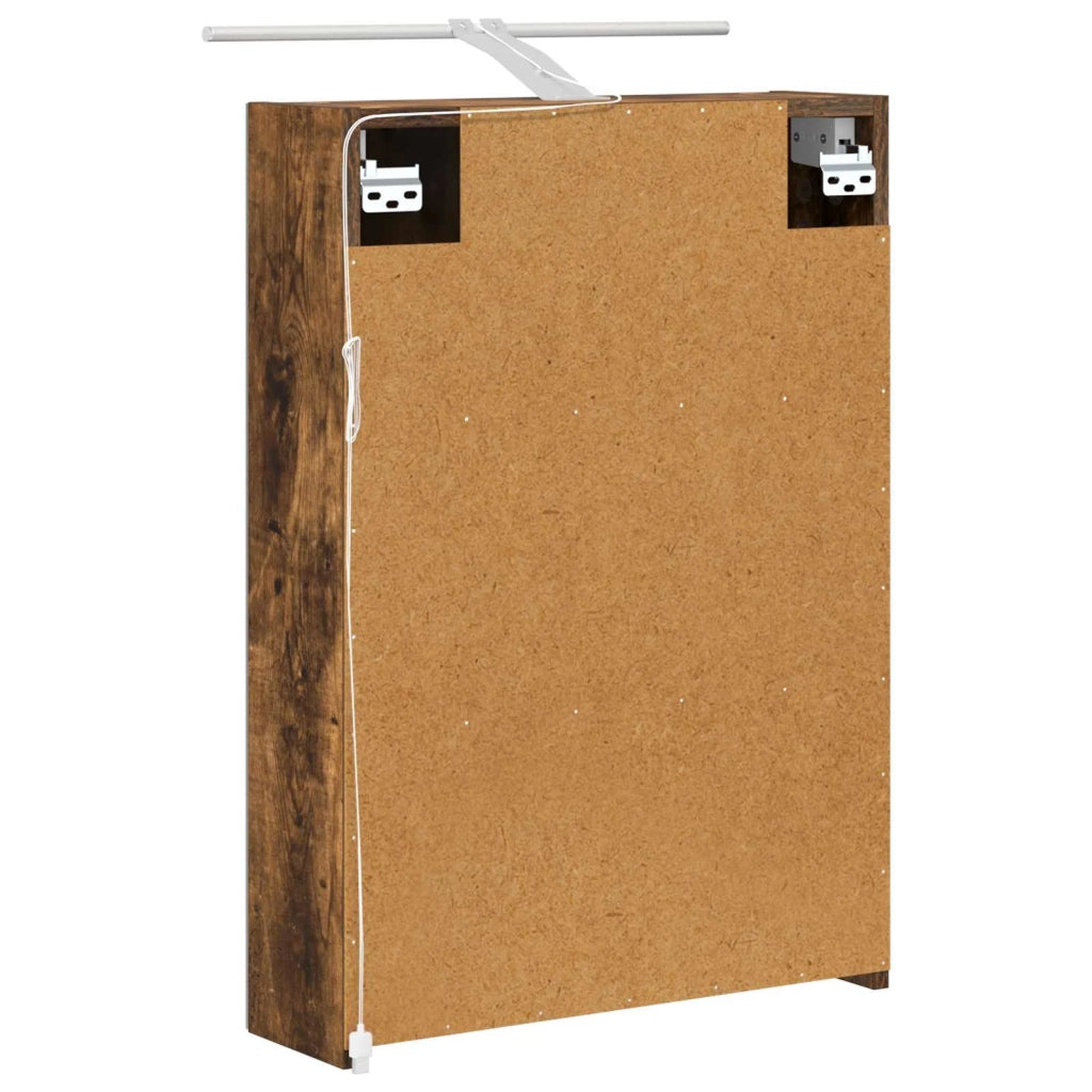 Mobiletto per specchio da bagno Rovere fumé 50 x 14,5 x 70 cm