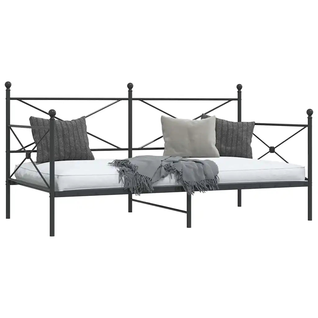 Dormeuse senza Materasso Nero 100x200 cm in Acciaio 4104670