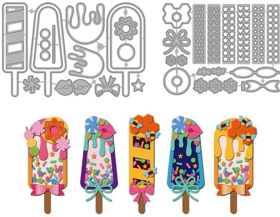 Stans per Popsicle in Acciaio di Carburo - 3 Forme - Diametro 0,8 mm - Stampa a Forme