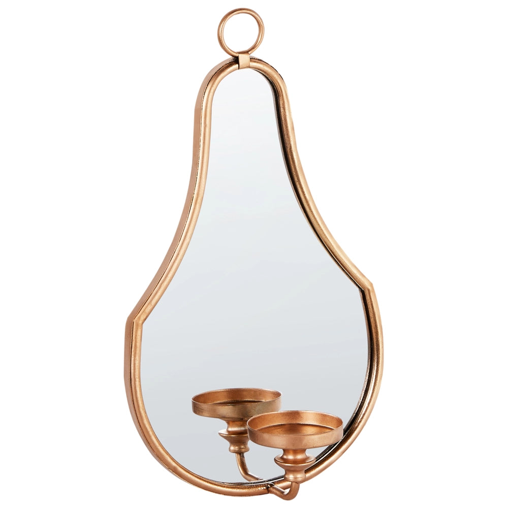 Portacandele da parete in metallo con specchio dorato decorazione elegante