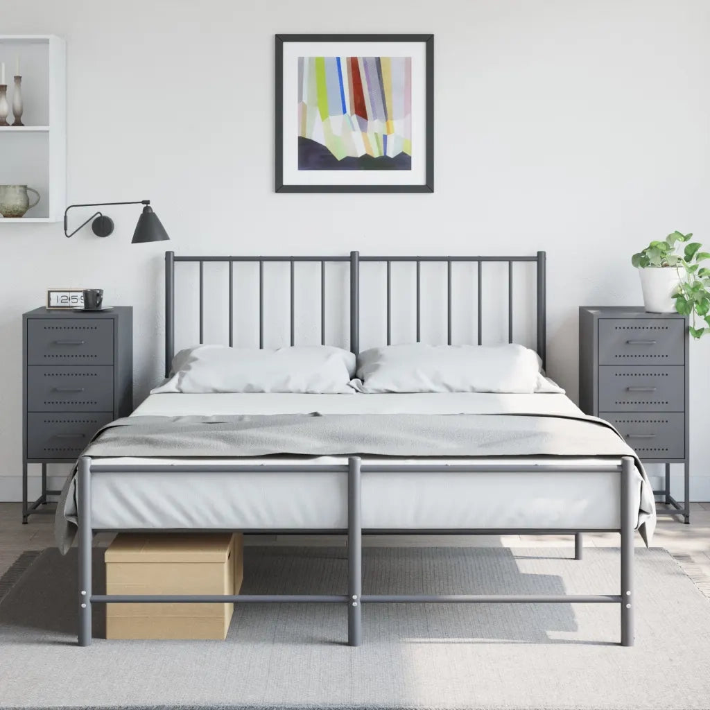Comodini 2 pz-Set di 2 Tavolino da notte Antracite 36x39x78 cm in Acciaio 450961