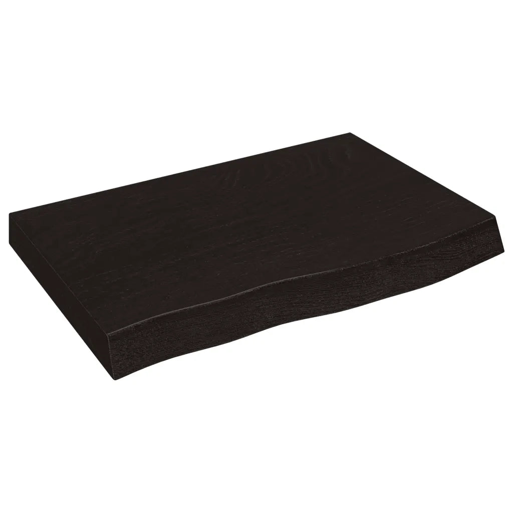 Piano Bagno Marrone Scuro 60x50x(2-4)cm Legno Massello Trattato 3156204