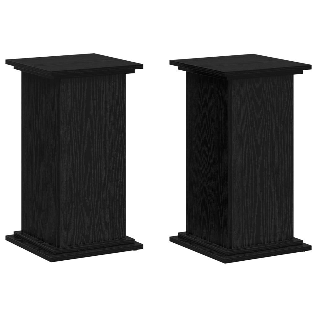 Supporto per Piante Rovere Nero 33x33x60 cm Legno Ingegnerizzato