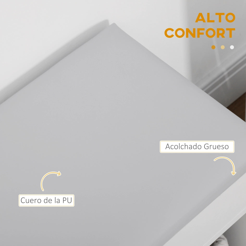 Scarpiera con panca e ripiani ¨C zephmum ¨C bianco 80x30x43cm