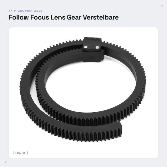 Accessorio per regolare la messa a fuoco - Anello di ingranaggio per lenti - Ring di ingranaggio flessibile - Accessorio per fotocamera - in gomma/plastica - Adatto per lenti da 46 a 92 mm - Anello di ingranaggio per lenti