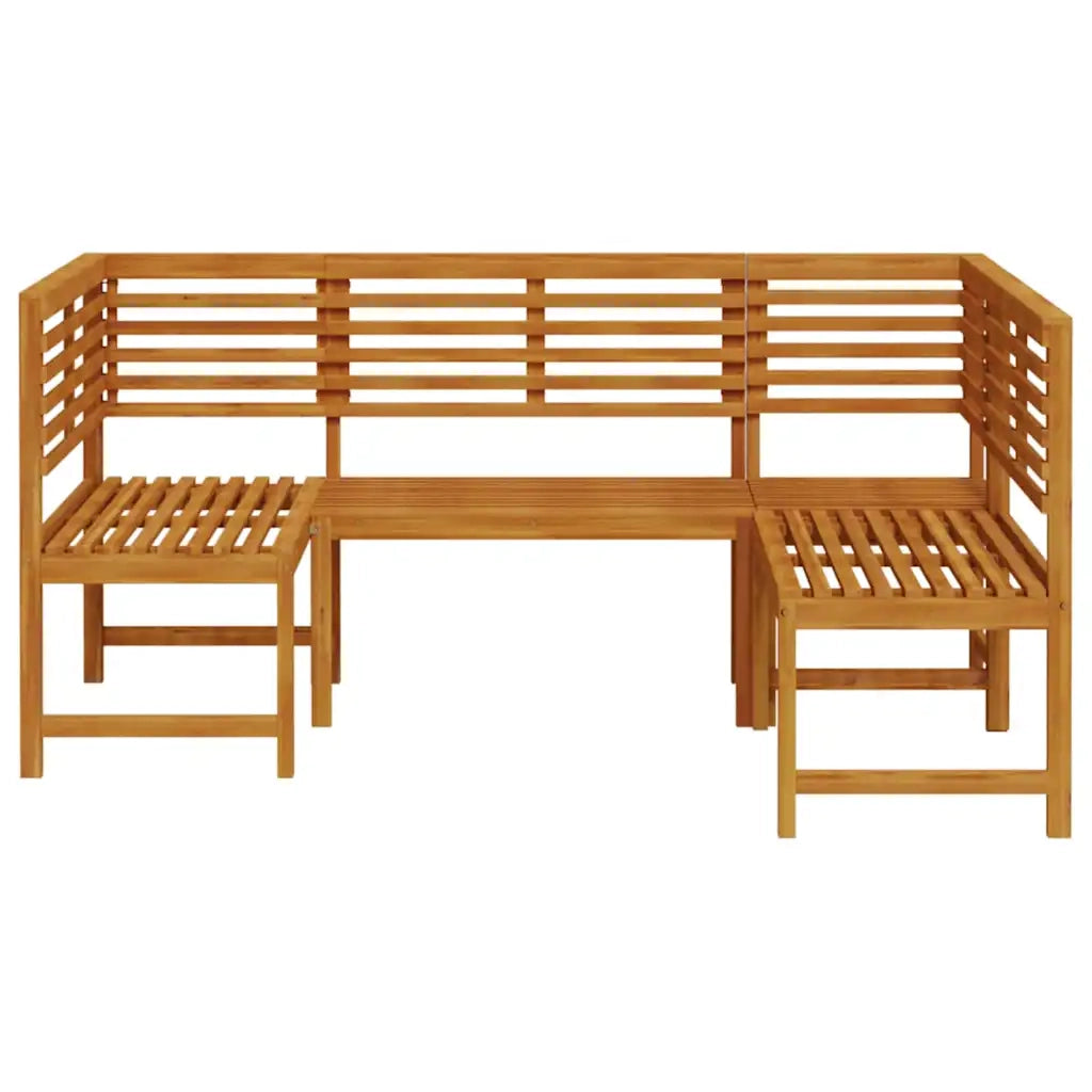 Set Panchina da Giardino 3 pcs Marrone Legno di Acacia Massello 3328691