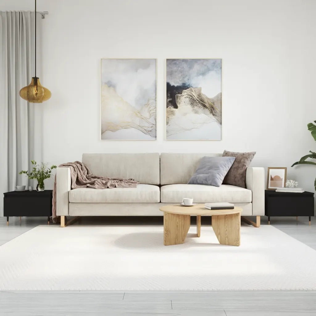2 pz Tavolini da salotto | Tavolino da caff¨¨ | Tavolino da Soggiorno Neri 50x46x35 cm in Legno Multistrato