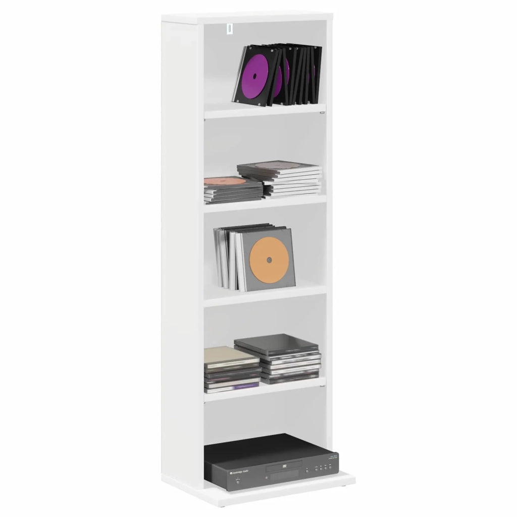 Mobile per CD Bianco 33 x 23,5 x 97,5 cm Legno ingegnerizzato 8012690