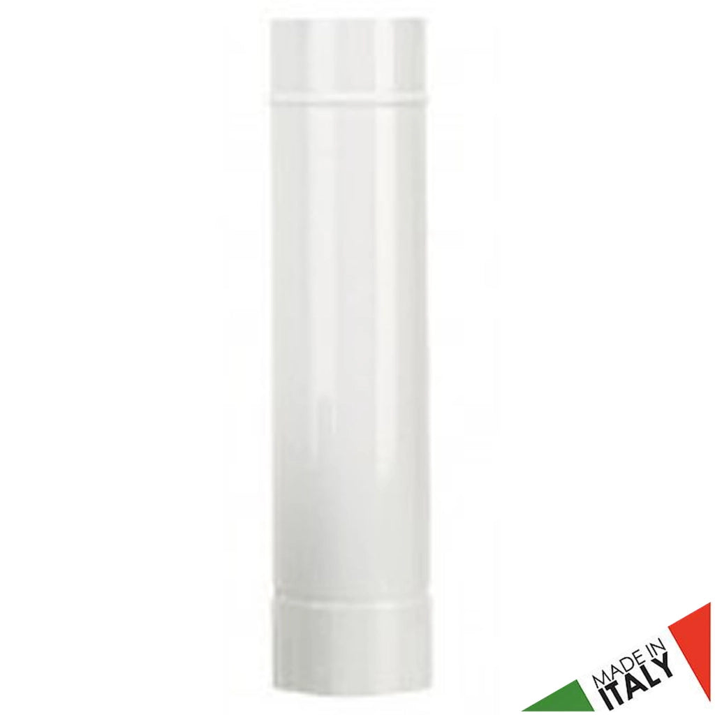 Tubo smaltato bianco per stufa a legna lunghezza cm 25 x 11