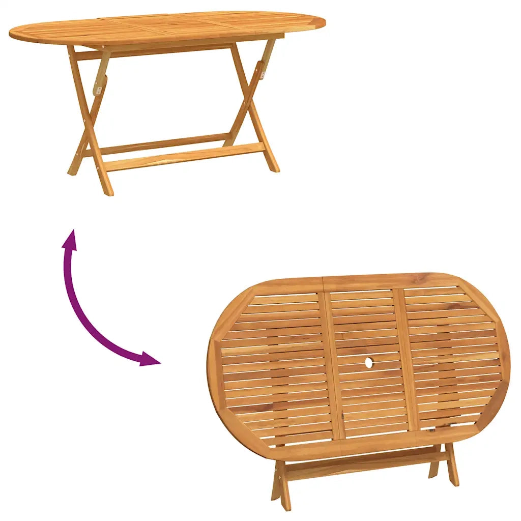 Tavolo da Giardino Pieghevole 160x85x75cm Massello di Eucalipto 312454