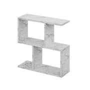 Tavolino in legno "Homemania" - 60 x 20 x 60 cm - Bianco marmorizzato