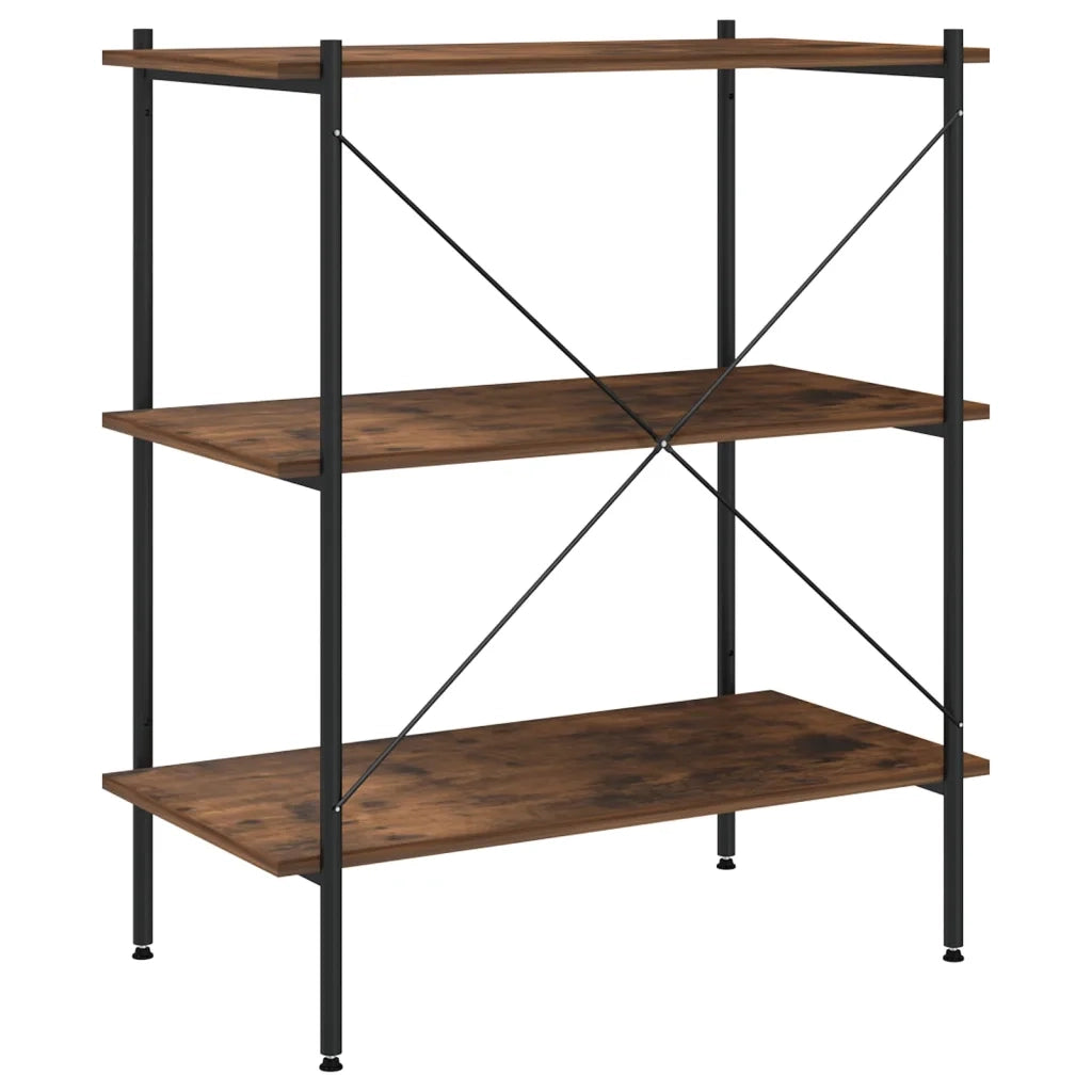 Scaffale con 3 Mensole Nero e Naturale 80x40x92 cm CFW2151150