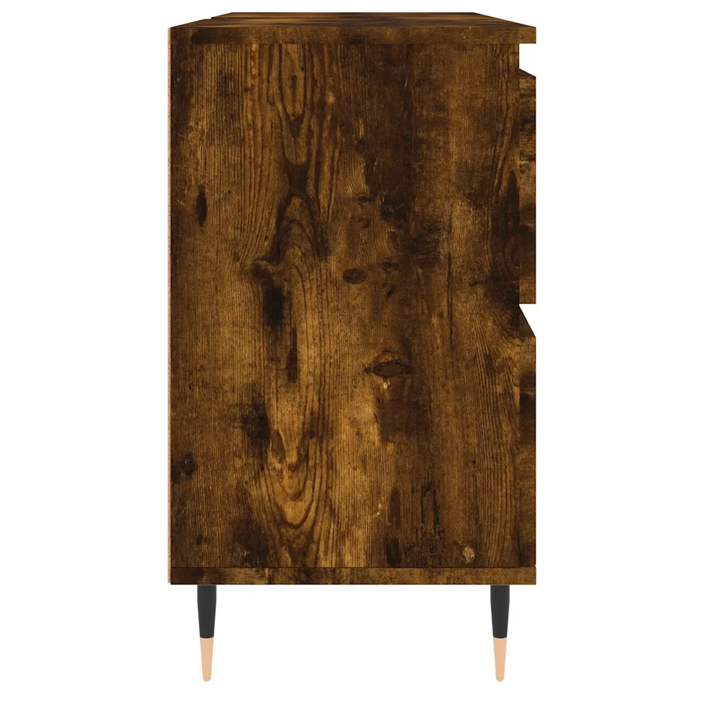 Armadietto Bagno Rovere Fumo 80x33x60 cm in Legno Multistrato 831649