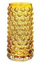 Vaso in Vetro con Bubboli d'Oro - Grande Vaso a Cilindro - 11 Pollici di Altezza - Vaso a Bubboli - Decorazione Moderna per la Città - Disegno Unico - Vaso Decorativo