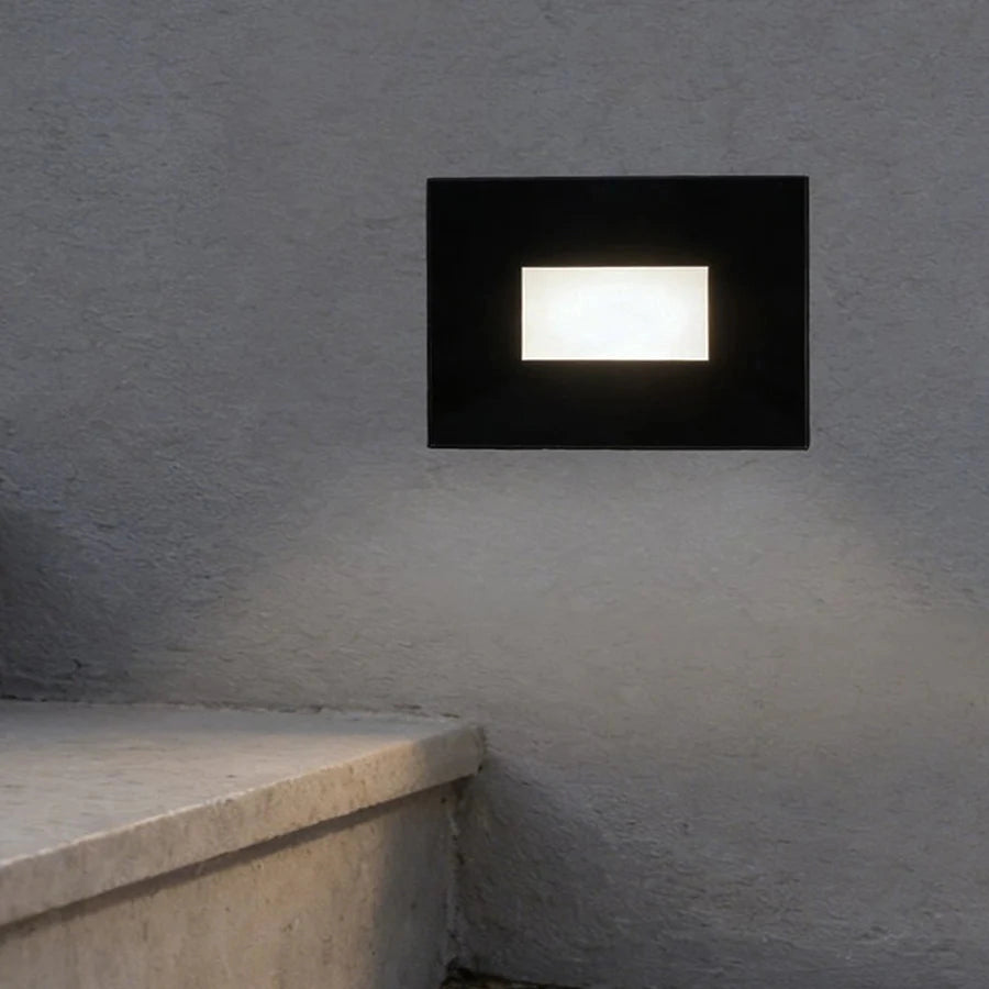 Segnapasso Faretto LED da incasso per scatola 503 IP65 4W 3 tonalità CCT Luce calda, naturale, fredda - vetro Nero per esterni e interni 220V