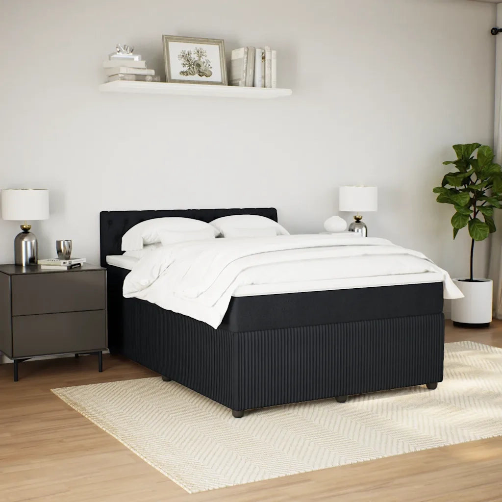 Giroletto a Molle con Materasso Nero 140x190 cm in Velluto 3287742