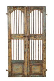 Biscottini Porta portone in legno massello e ferro da interno o da esterno vecchia e antica medievale scorrevole