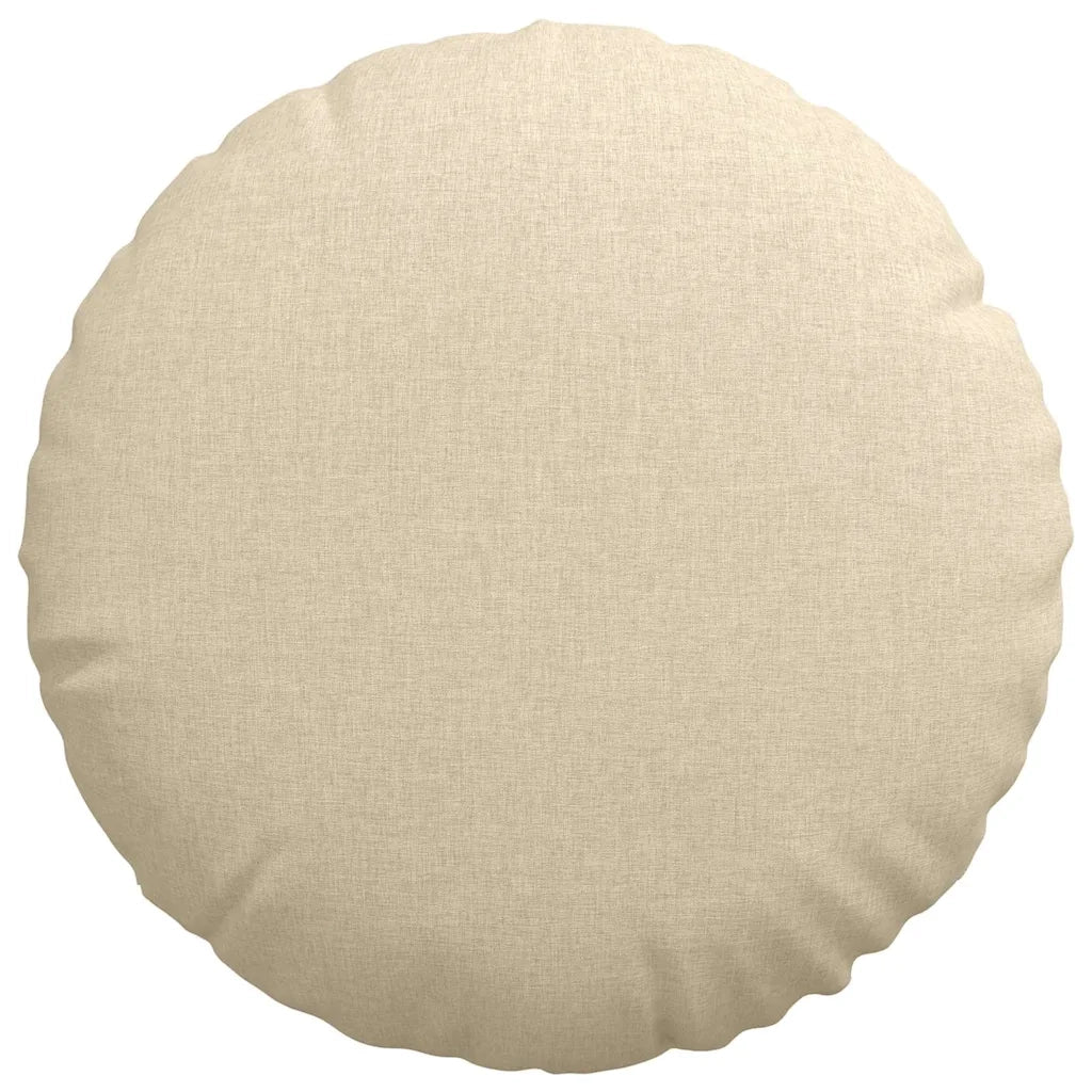 Cuscini per Seduta 2 pcs Crema Ø50 x 19 cm Tessuto