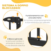 Cancellino per Cani Estensibile 74-100x78 cm in Metallo Nero