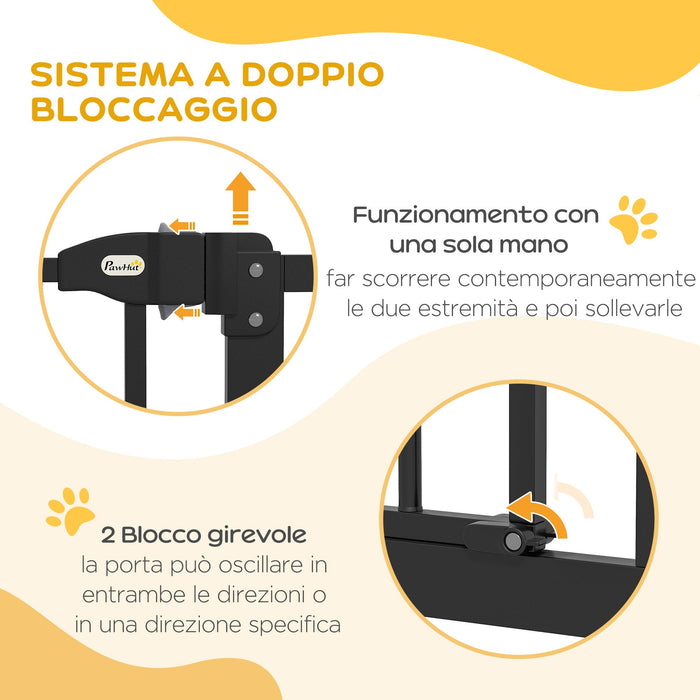 Cancellino per Cani Estensibile 74-100x78 cm in Metallo Nero