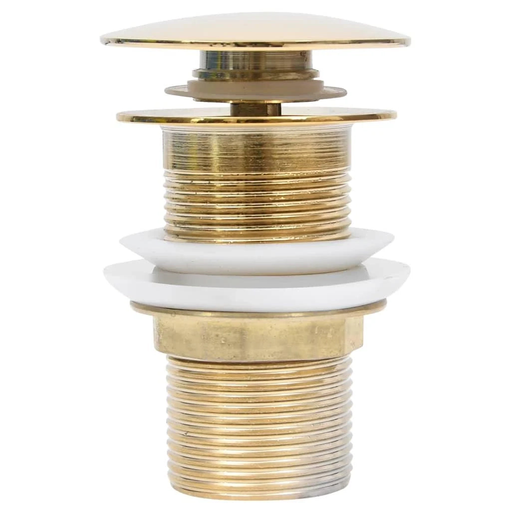 Piletta a pulsante dorata senza troppo pieno 6,4 x 6,4 x 9,1 cm 02_0003489