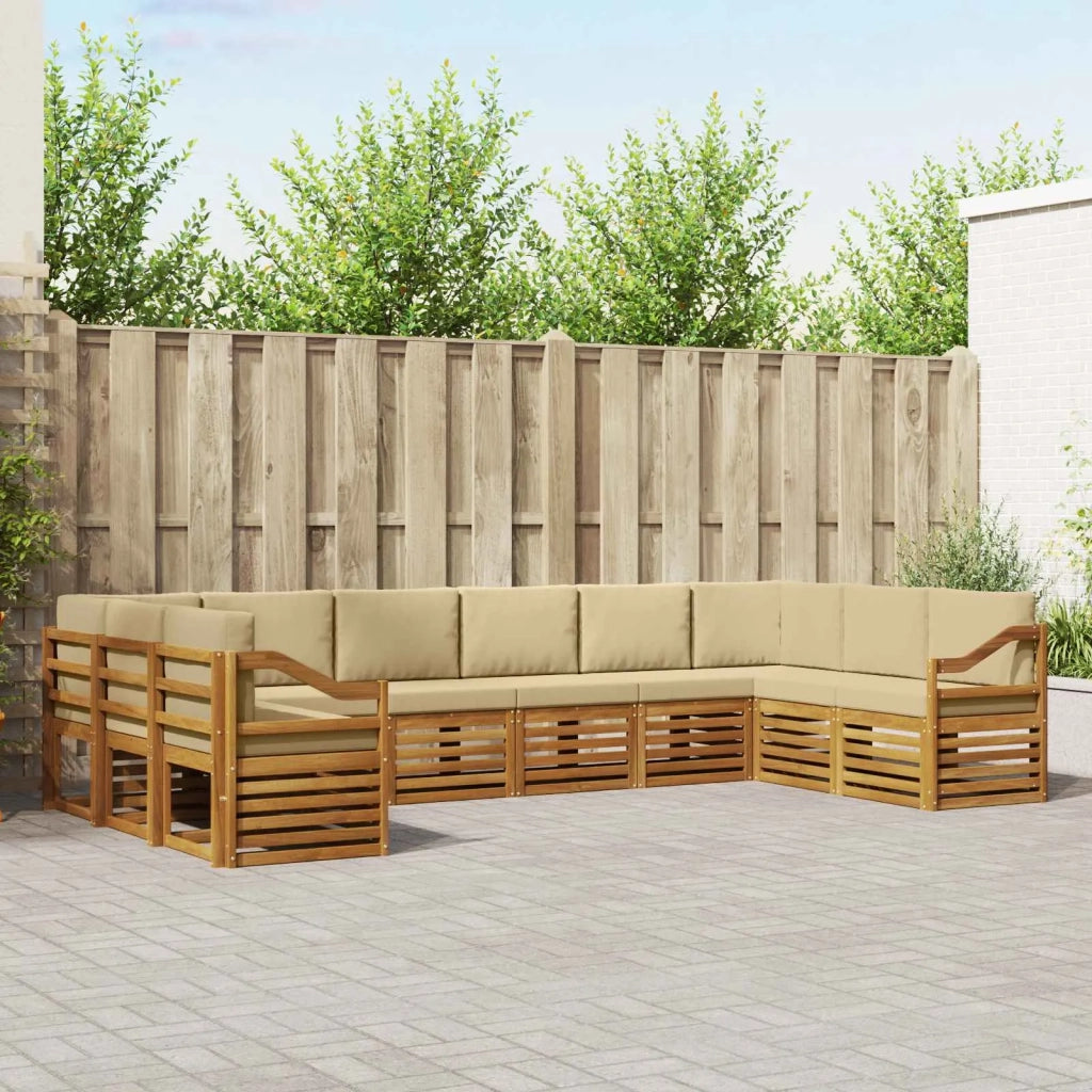 Set divano sezionale con cuscino 10 pcs Naturale e Beige