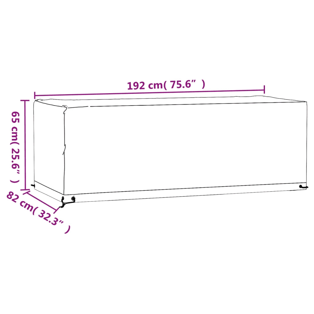 Copri Mobili Giardino | Telone per mobili da esterni 2 pz 8 Occhielli 192x82x65cm Rettangolare