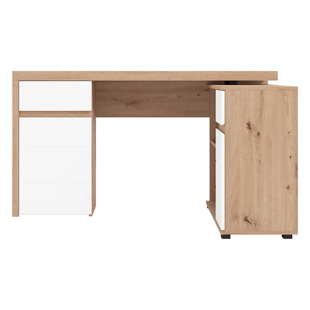 Piran, Scrivania Angolare, 140x124x77h cm Marrone Rovere Nodi