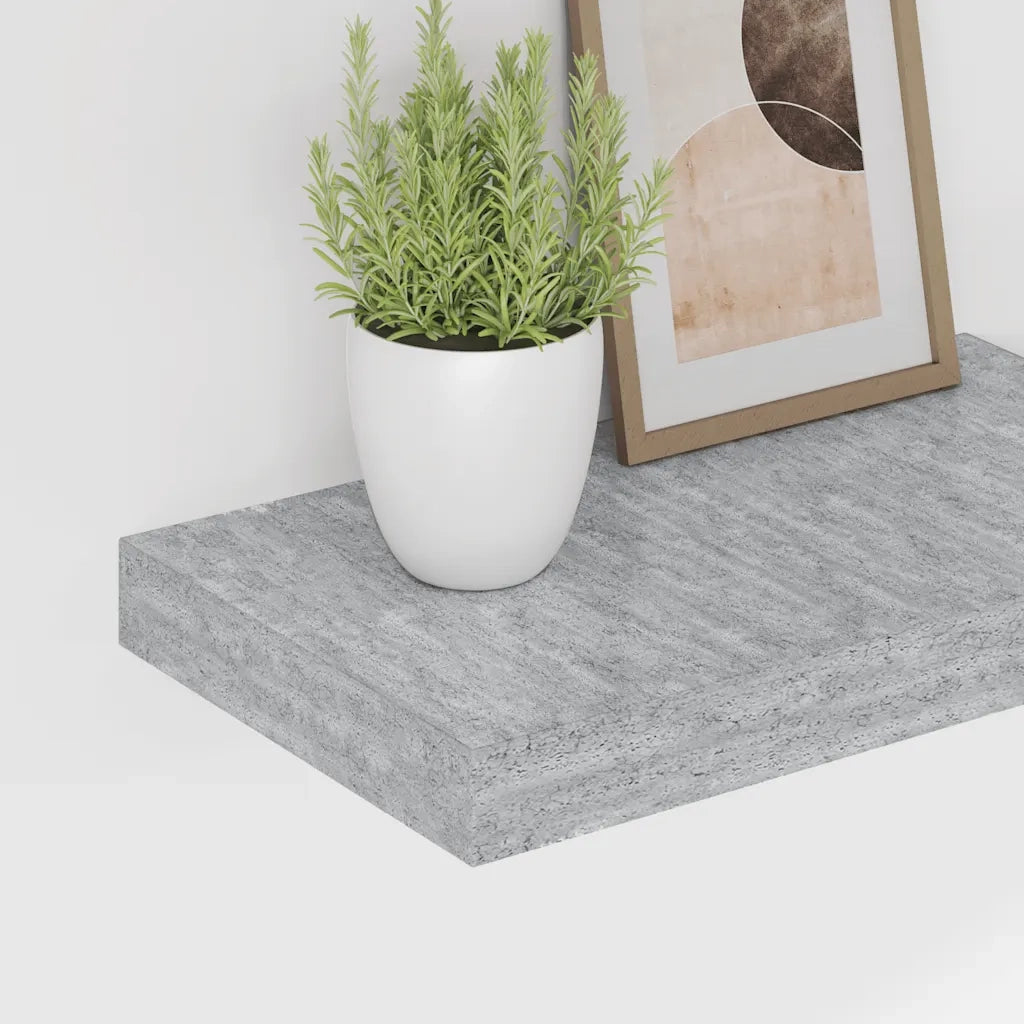 Scaffali a Parete 2 pz Grigio Cemento 40x23x3,8 cm in MDF 326592