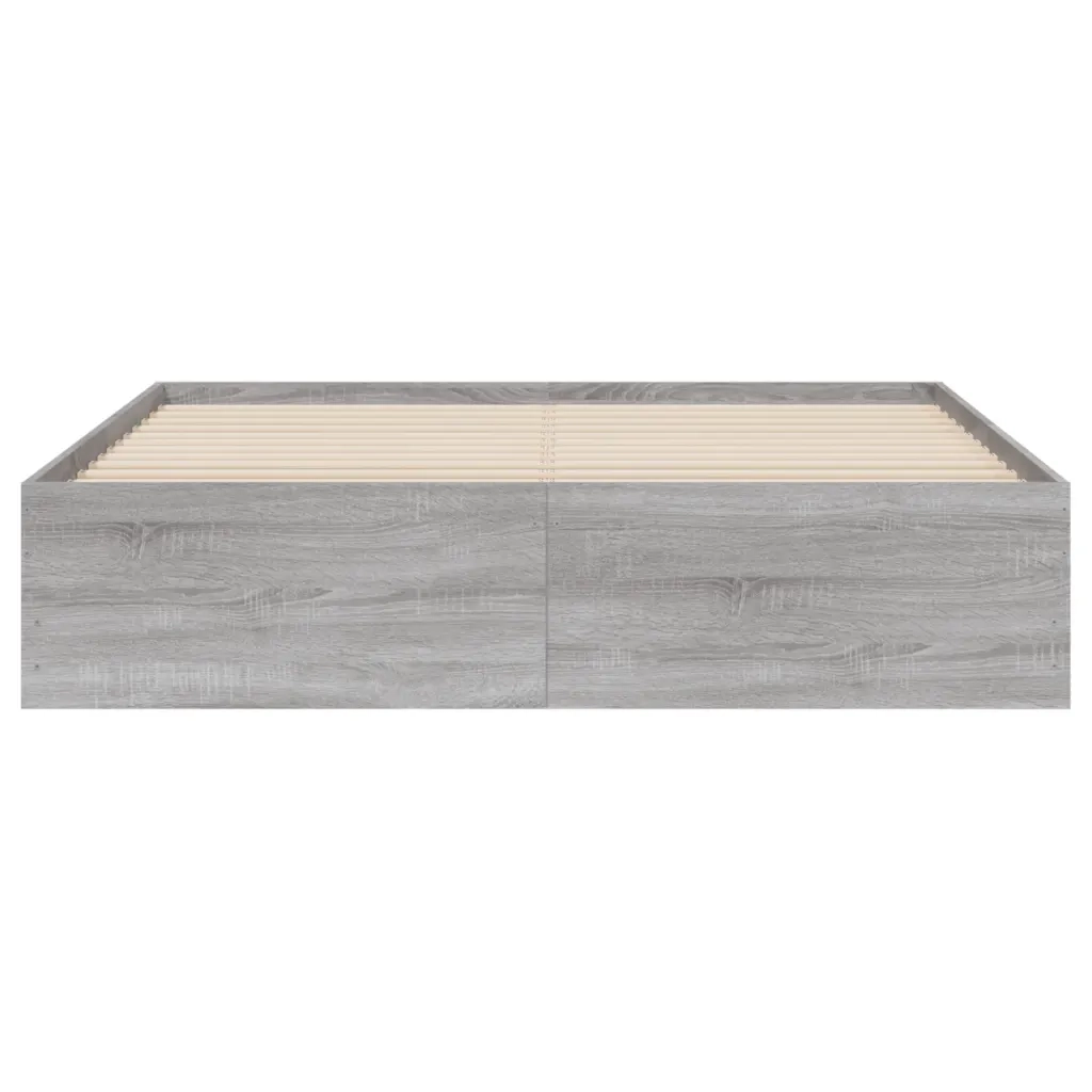 Letto matrimoniale | Letto per adulti | Giroletto Cassetti Grigio Sonoma 150x200 cm Legno Multistrato