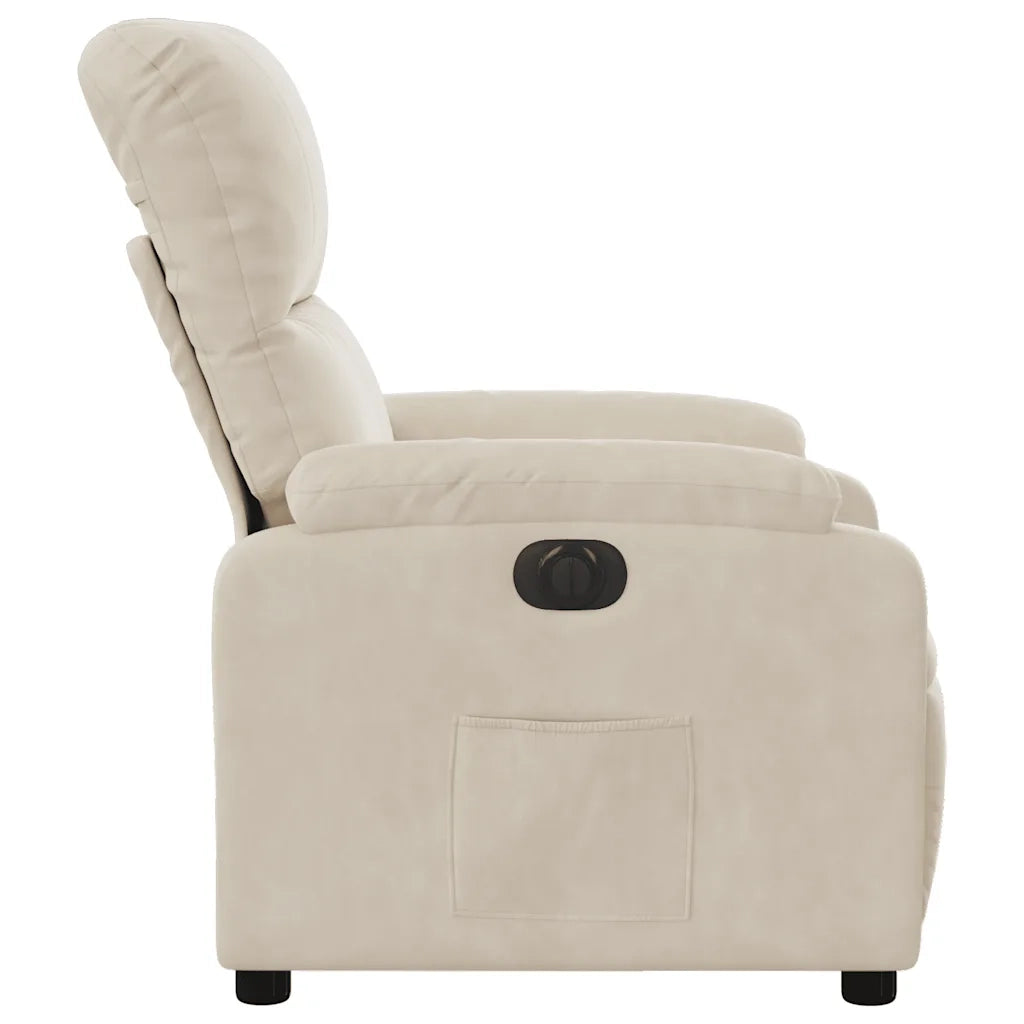 Poltrona Reclinabile Elettrica Beige in Tessuto di Microfibra 3204920