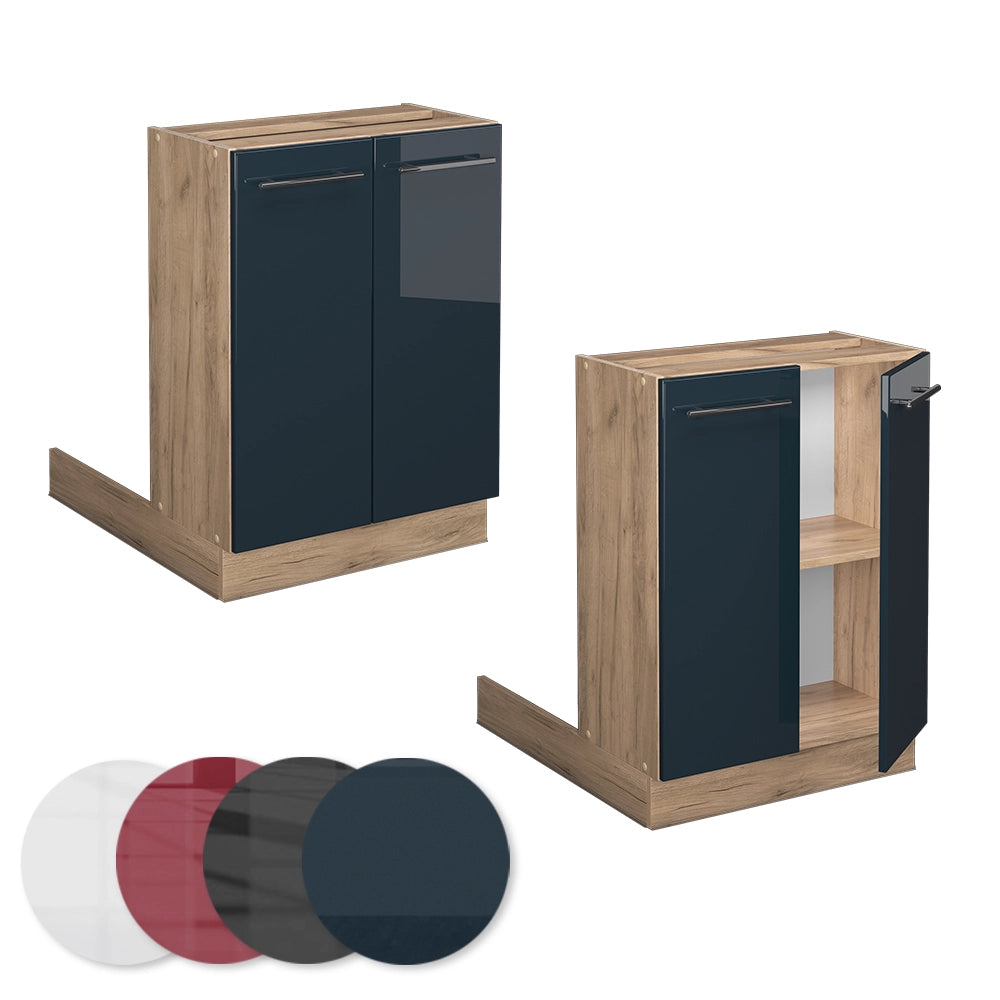 Vicco Mobili da cucina  Blu scuro lucido 60 cm senza piano di lavoro
