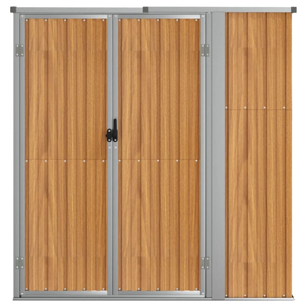 Casetta da giardino cabina ripostiglio casetta da esterno robusta casetta per attrezzi 161 x 89 x 161 cm acciaio zincato marrone 02_0022421
