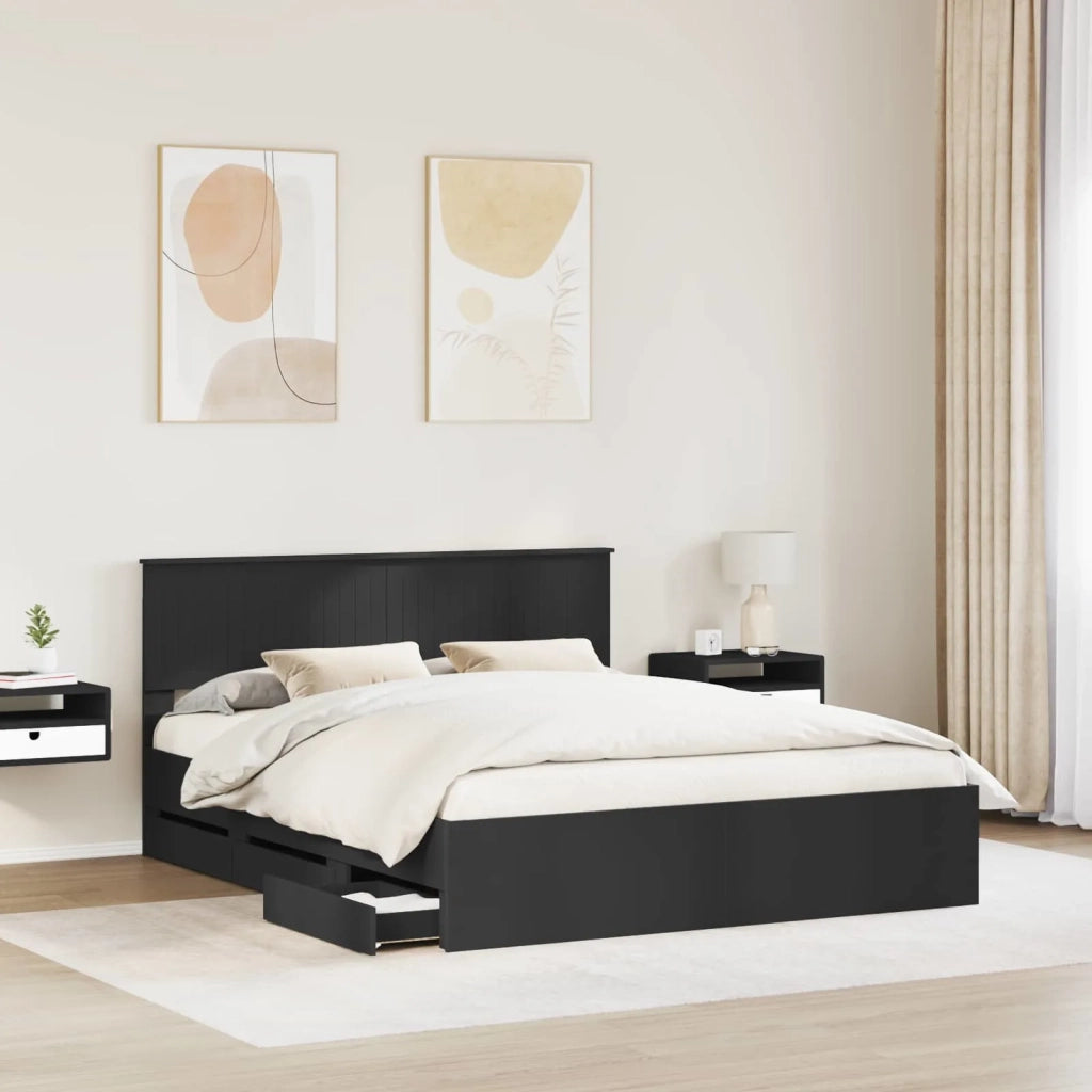 Struttura del letto Nero 160 x 200 cm Legno Ingegnerizzato 3410687