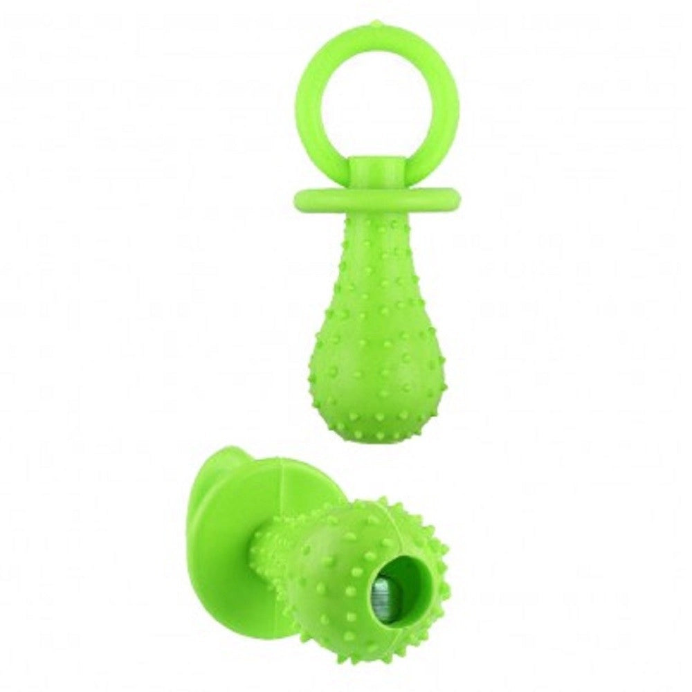 Trade Shop - Gioco Riportino Per Animali Ciuccio In Gomma Sonoro 14 Cm Morbido Per Cani Gatti -