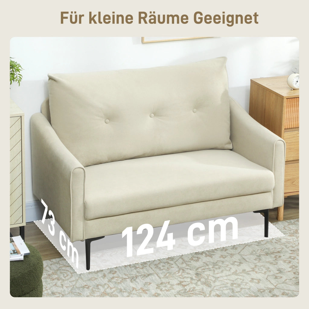 Divano 2 posti in tessuto ¨C zephmum ¨C crema 80x90x90