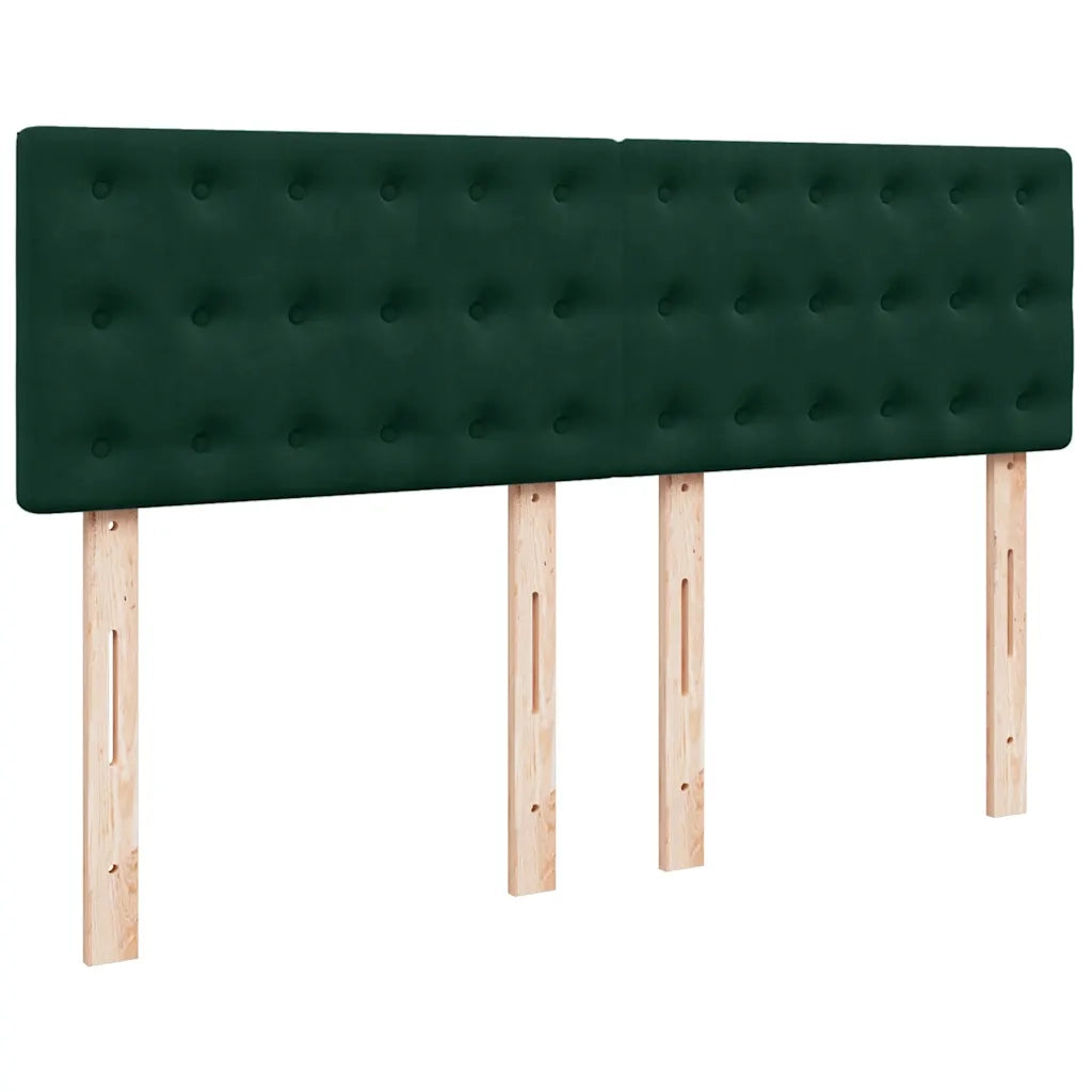 Giroletto a Molle con Materasso Verde Scuro 140x190 cm Velluto