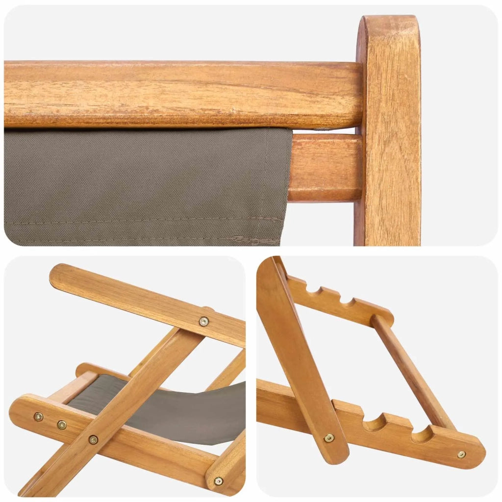 Sedia da Giardino | Sedia da spiaggia Tortora Legno di teak solido