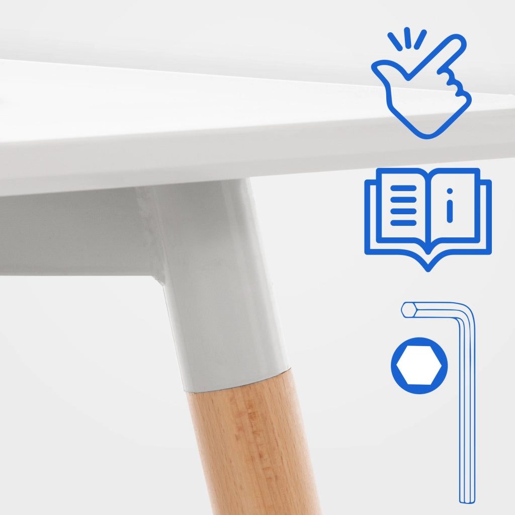 Tavolo Quadrato da Cucina Viborg bianco,60 cm