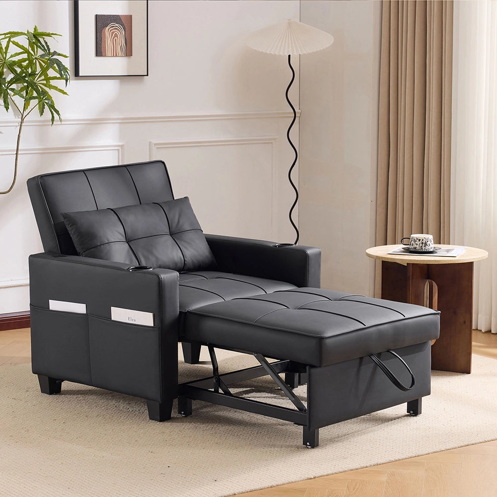 Divano letto 3 in 1 - Xylo - con porta-bicchieri e USB compatto