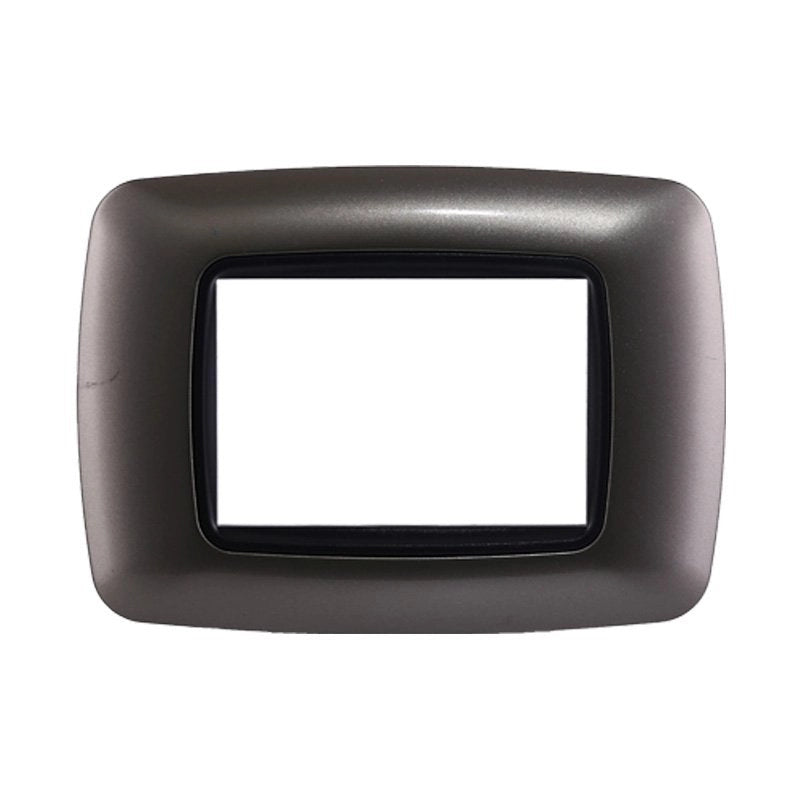 Placca Plastica Bombata Serie Space 3P Colore Titanio Compatibile Con Bticino Living International