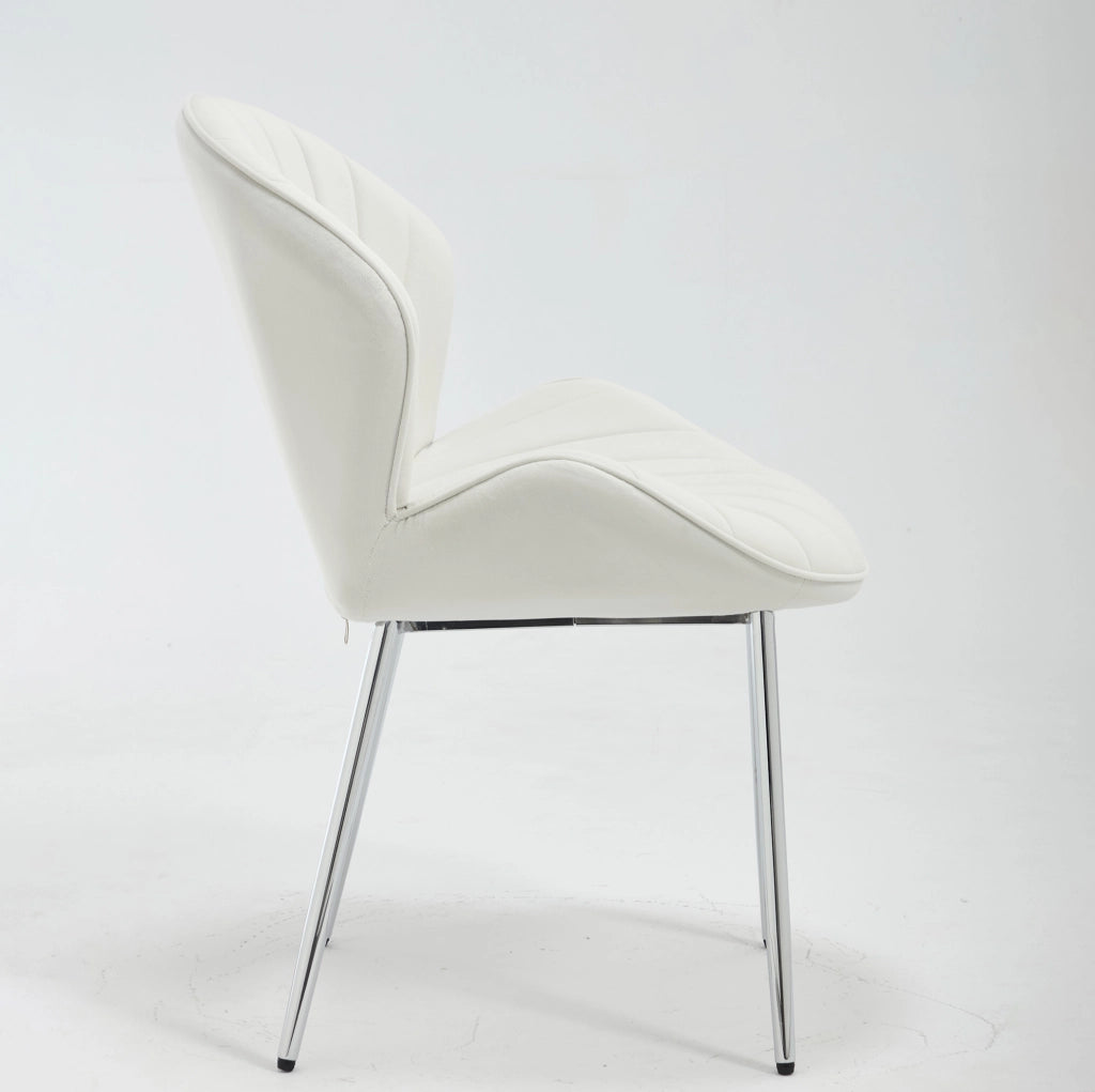 Sedia da pranzo 66.0x55.5x53.5 cm senza braccioli in tessuto avorio