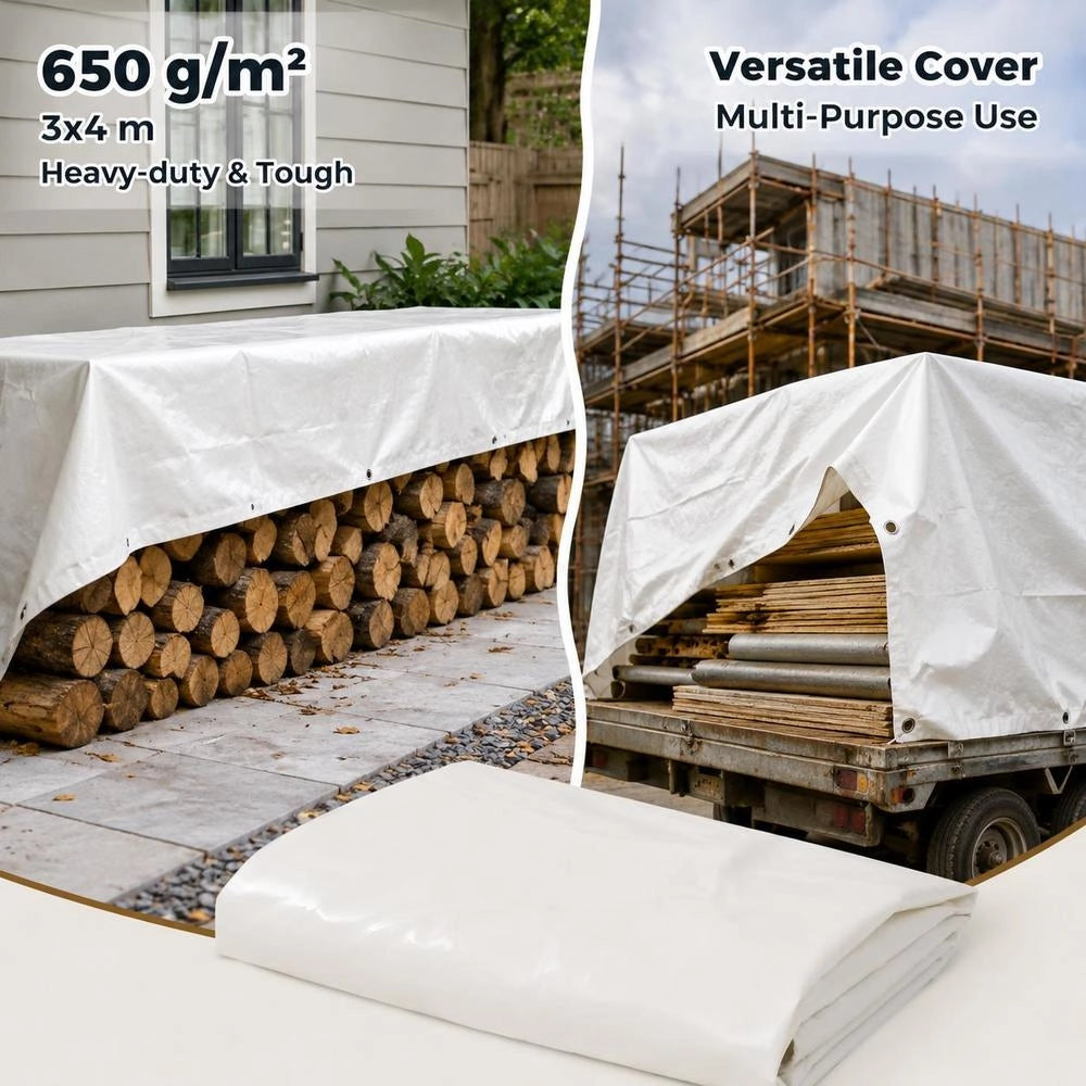 Tarpaulin 650 G/square Meter 3x4 M White