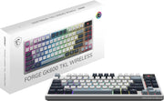 Forge GK600 TKL Wireless Sky FR - Tastiera AZERTY meccanica a switches lineari, tasti PBT stampati Sublimazione, base antiscivolo, LED RGB, USB 2.0, Bluetooth, 2.4 GHz - Tenkeyless