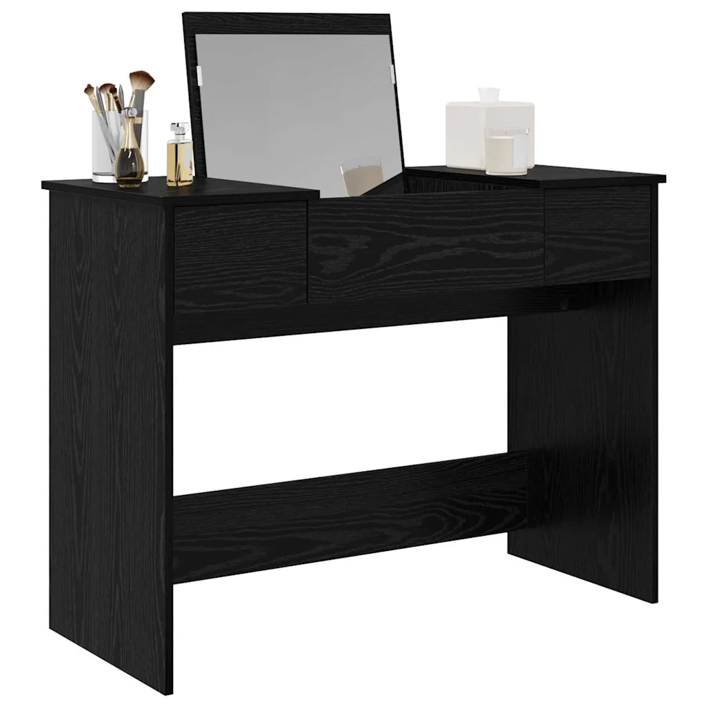 Tavolo per Cosmetici con cassetto Rovere Nero 100 x 45 x 76 cm 871671